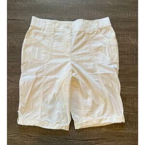 Chico's Women's Ripstop Utility 15.5IN Shorts, White, Size 1.5 (10, M) NWT